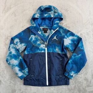 Nike Air Jordan Windbreaker Jacket Boys 10-12 Years Medium Hooded Full Zip NWOT